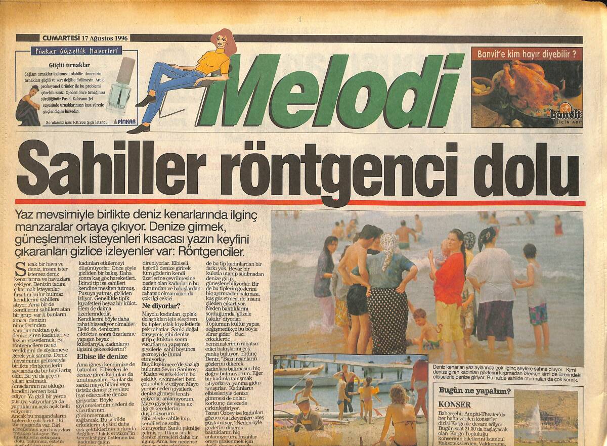 Sabah Gazetesi Melodi Eki 17 Ağustos 1996 - Sibel Can'ın Coştuğu Gece GZ155414 - 1