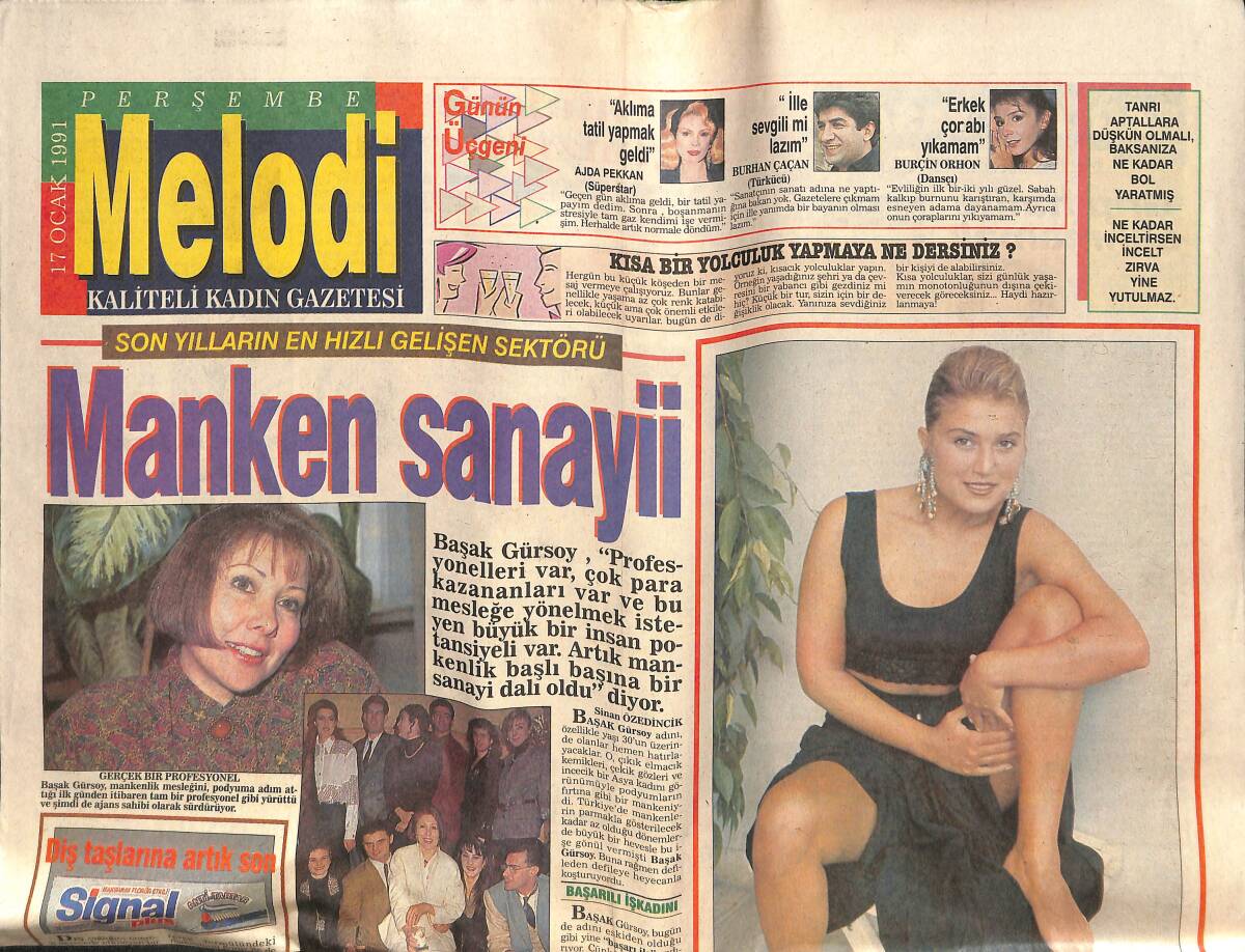 Sabah Gazetesi Melodi Eki 17 Ocak 1991 - Elizabeth Taylor'a Hayat Öpücüğü ! - Yarım Elma Ödül Peşinde GZ138103 - 1
