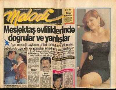 Sabah Gazetesi Melodi Eki 18 Ekim 1989 - Kadir İnanır Meslektaş Evliliğine Karşıyım GZ78232 - 1