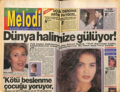 Sabah Gazetesi Melodi Eki 2 Şubat 1990 - Esin Moralıoğlu Japonyada GZ75403 - 1