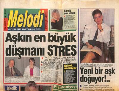 Sabah Gazetesi Melodi Eki 20 Ağustos 1992 - İki Kız Kardeş Adlı Dizide Oynayan Gülben Ergen , Engin Keçeli İle Birlikte... GZ93896 - 1
