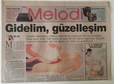 Sabah Gazetesi Melodi Eki 20 Ekim 2000 - Arzu Kaprol İle Modada Üçüncü Boyut GZ22923 - 1