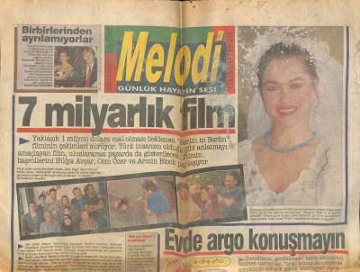 Sabah Gazetesi Melodi Eki 20 Haziran 1992 - Hülya Avşar Kamera Karşısında GZ75516 - 1