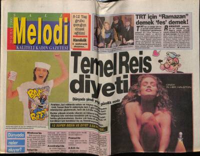 Sabah Gazetesi Melodi Eki 20 Şubat 1990 - Temel Reis Diyeti GZ75389 - 1