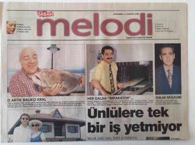 Sabah Gazetesi Melodi Eki 21 Haziran 2000 - Ünlülere Tek Bir İş Yetmiyor ,Farklı Alanlarada Yatırım Yaparak Geleceğini Güvence Altına Alıyorlar İbrahim Tatlıses , Zeki Alasya , Tolga Savacı... GZ20515 - 1