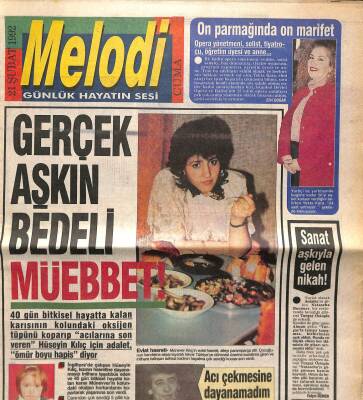 Sabah Gazetesi Melodi Eki 21 Şubat 1992 - Gerçek Aşkın Bedeli Müebbet GZ63038 - 2
