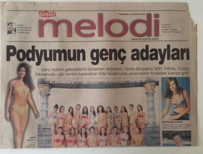 Sabah Gazetesi Melodi Eki 22 Haziran 2000 - Podyumun Genç Adayları Selin Toktay , Duygu Dikmenoğlu GZ31438 - 1
