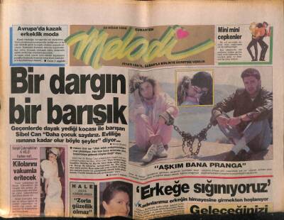 Sabah Gazetesi Melodi Eki 22 Nisan 1989 - Sibel Can - Hakan Ural Bir Dargın Bir Barışık GZ63362 - 1