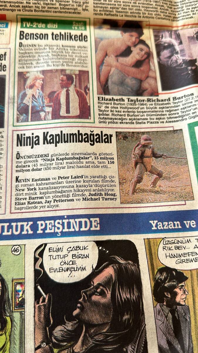 Sabah Gazetesi Melodi Eki 22 Ocak 1991 - Esin Gün Sayıyor - Ninja Kaplumbağalar 15 Milyon Dolara Maloldu GZ138129 - 2