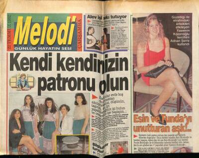 Sabah Gazetesi Melodi Eki 22 Temmuz 1992 - Yasemin Kozancıoğlu GZ75461 - 1