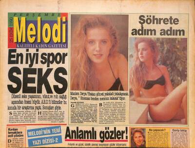 Sabah Gazetesi Melodi Eki 25 Ekim 1990 - Sezen Aksu Dışa Açılıyor - Perran Kutman Ve Emrah Özel TV İçin Çekilen Programda GZ127976 - 1