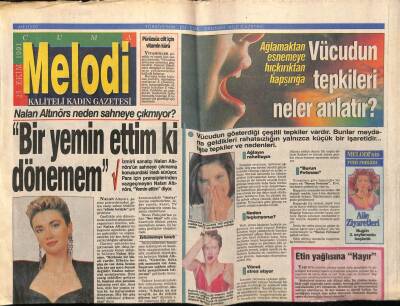 Sabah Gazetesi Melodi Eki 25 Ekim 1991 - Nalan Altınörs Neden Sahneye Çıkmıyor? GZ75296 - 1