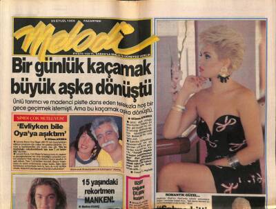 Sabah Gazetesi Melodi Eki 25 Eylül 1989 - Levent Kırca,Evliyken Oyaya Aşıktım GZ78246 - 1