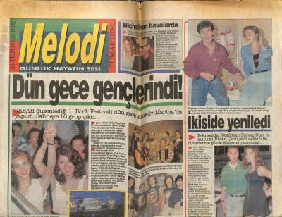 Sabah Gazetesi Melodi Eki 25 Temmuz 1992 - Ayla Özelden Sinemaya Veda GZ75458 - 1