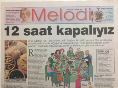 Sabah Gazetesi Melodi Eki 27 Kasım 2000 - 12 Saat Kapalıyız GZ24692 - 1