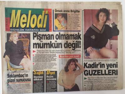 Sabah Gazetesi Melodi Eki 27 Temmuz 1992 - Gülnur Korateş Kadir İnanırın Yeni Gözdeleri , Andromededa Fedonlu Geceler GZ20961 - 1