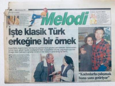 Sabah Gazetesi Melodi Eki 28 Kasım 1995 - İşte Klasik Türk Erkeğine Bir Örnek GZ42584 - 1