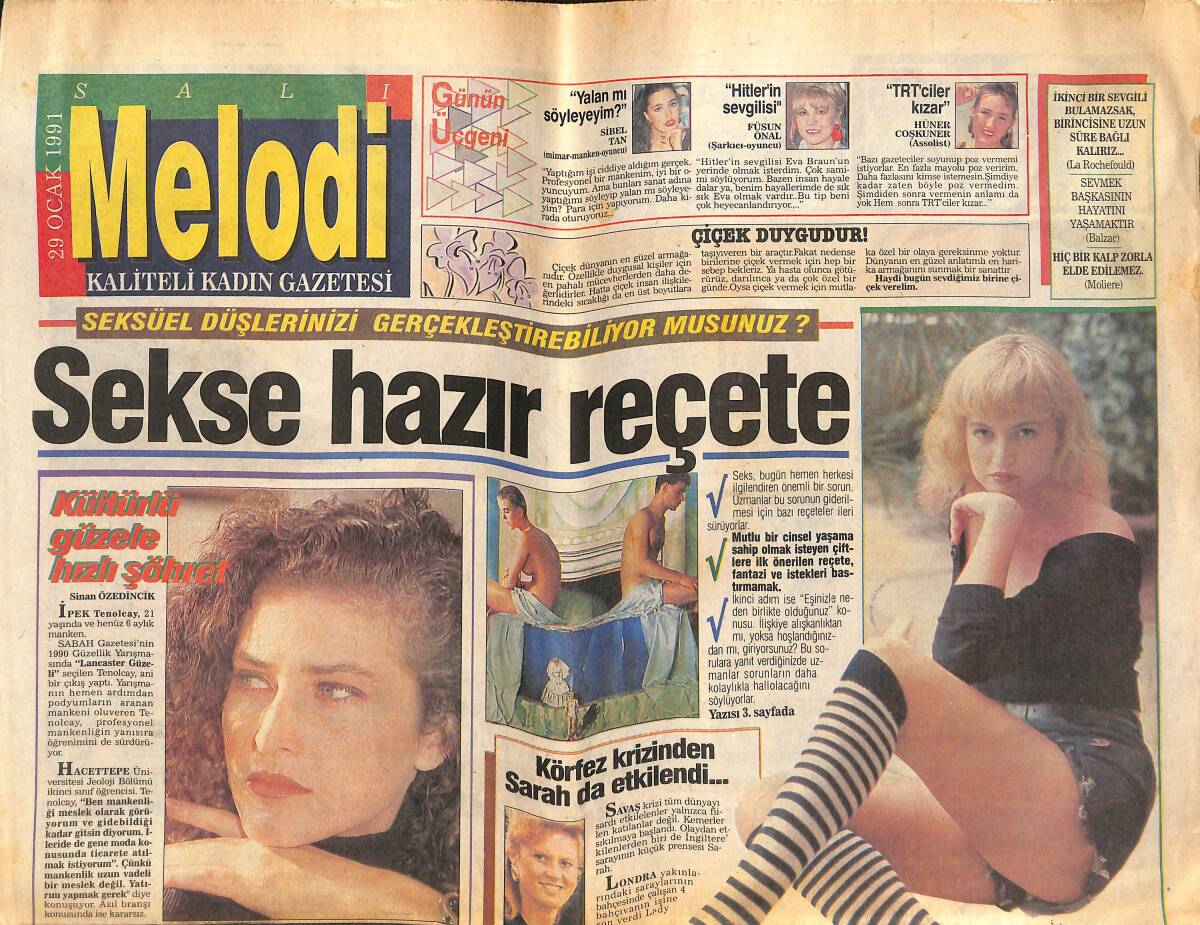 Sabah Gazetesi Melodi Eki 29 Ocak 1991 - Herkes Sinan Özen'i Konuşuyor GZ138133 - 1