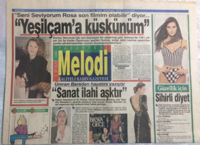 Sabah Gazetesi Melodi Eki 3 Şubat 1992 - Ümran Baradan Hayatını Yazıyor Sanat İlahi Aşktır - GZ21382 - 1