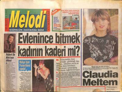 Sabah Gazetesi Melodi Eki 30 Mayıs 1992 - Hülya Avşardan Fenerbahçelilere Nanik GZ61977 - 1