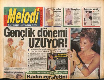 Sabah Gazetesi Melodi Eki 31 Ağustos 1992 - Ajda Pekkan Mutluluktan Uçuyor GZ63032 - 1