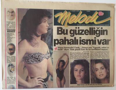 Sabah Gazetesi Melodi Eki 31 Mart 1989 - Bu Güzelliğin Pahalı İsmi Var Cindy Ve Türk Güzeli Esin GZ20956 - 1