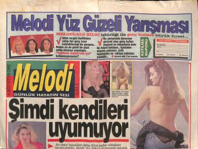 Sabah Gazetesi Melodi Eki 4 Ağustos 1992 - Sadri Alışıkı Ağlatan Gece - Kanserde Aşırı Kilo Riski GZ94243 - 1