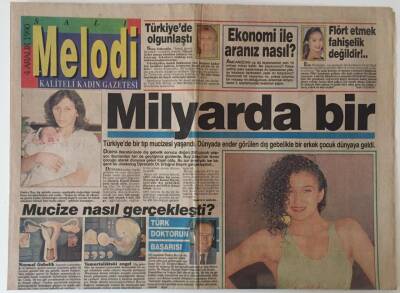 Sabah Gazetesi Melodi Eki 4 Aralık 1990 - Milyarda Bir Dünyada Ender Görülen Dış Gebelikte Bir Erkek Çocuk Dünyaya Geldi GZ22996 - 1