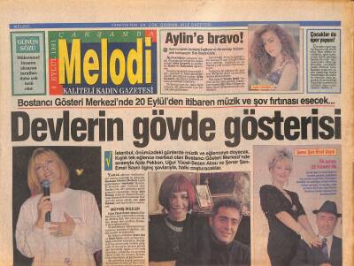 Sabah Gazetesi Melodi Eki 4 Eylül 1991 - İkinci Kanalda Şener Şen Filmi Değirmen - Aylin Livaneline Bravo GZ126281 - 1