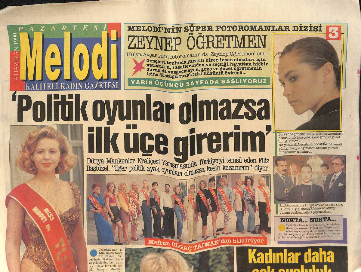 Sabah Gazetesi Melodi Eki 4 Haziran 1990 - Tony Curtis'in Kızı Büyülüyor GZ138175 - 1