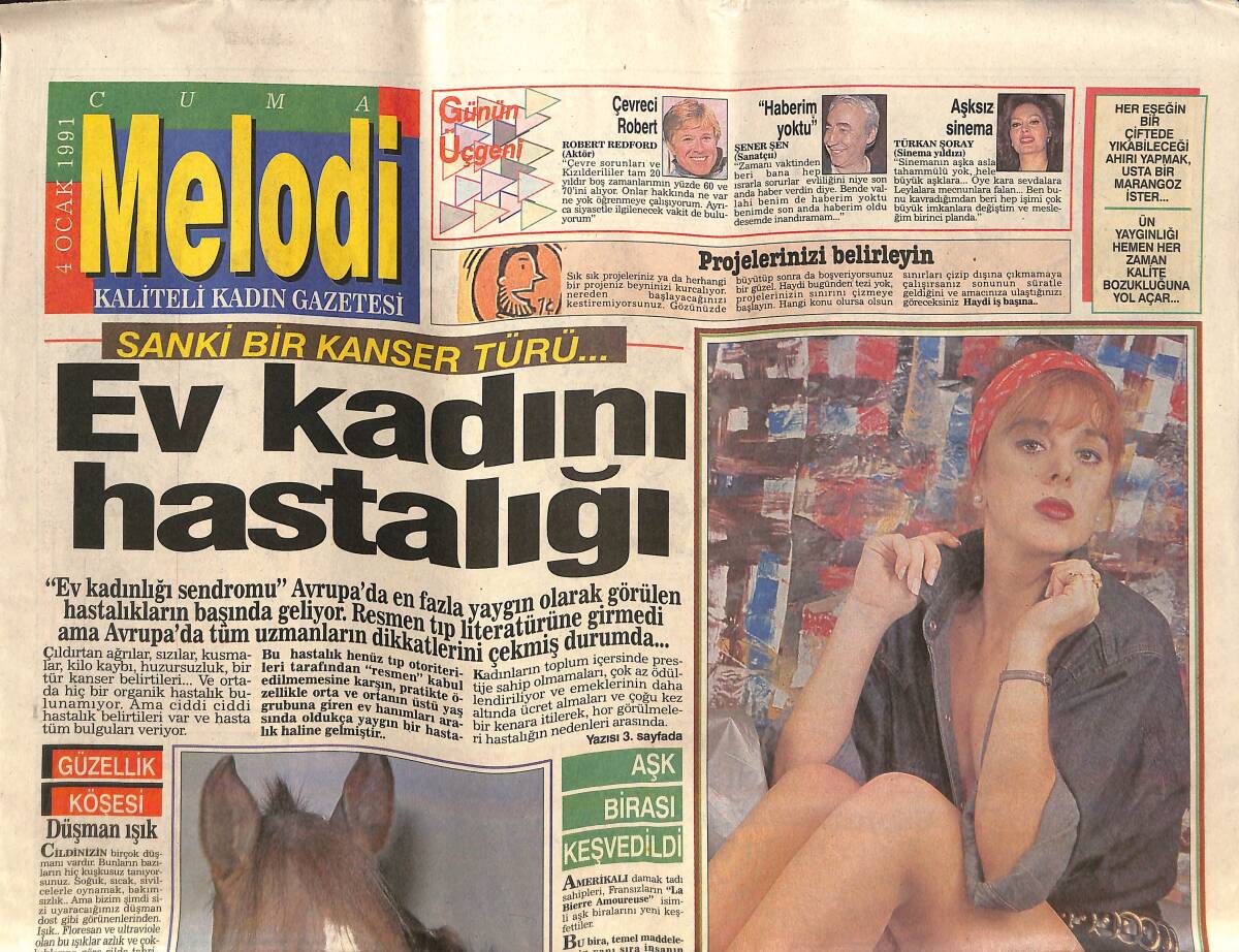 Sabah Gazetesi Melodi Eki 4 Ocak 1991 - Dilek Pamirtaş ' Sporla Güzelleştim ' - 5 Oscarlı Film '' AVCI '' GZ138107 - 1