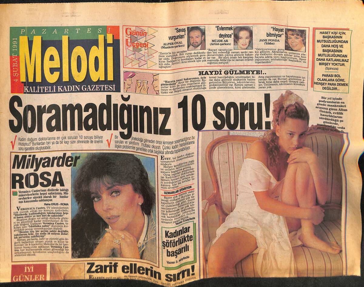 Sabah Gazetesi Melodi Eki 4 Şubat 1991 - Yatırımcı Emrah - Milyarder Rosa GZ138114 - 1
