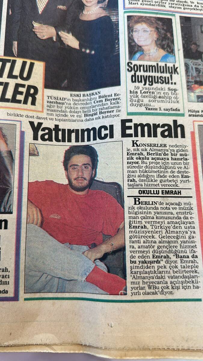 Sabah Gazetesi Melodi Eki 4 Şubat 1991 - Yatırımcı Emrah - Milyarder Rosa GZ138114 - 2