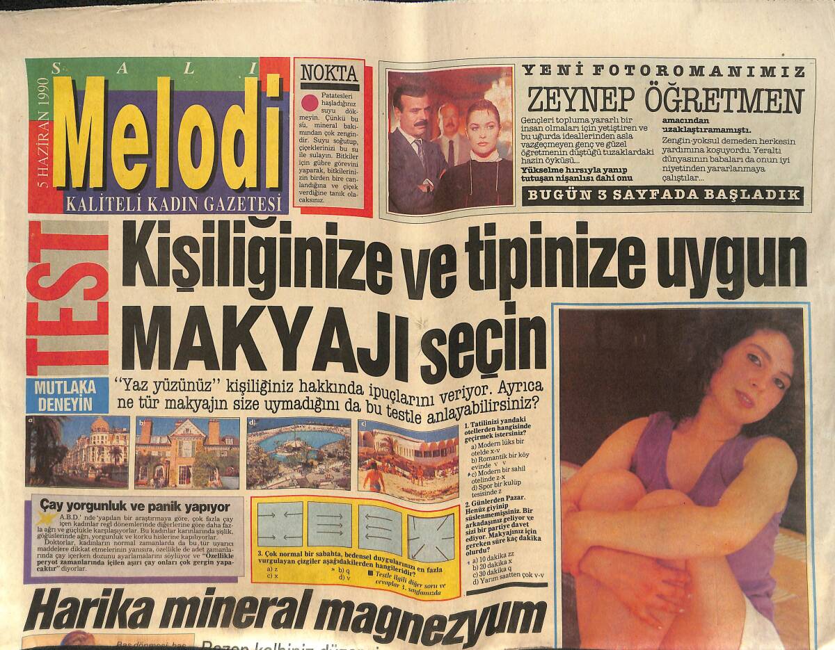 Sabah Gazetesi Melodi Eki 5 Haziran 1990 - Rocky'nin Hüzünlü Yaşamı - Dünya Pazarında Bir Türk Kadını * Nilgün Altınyay GZ138174 - 1