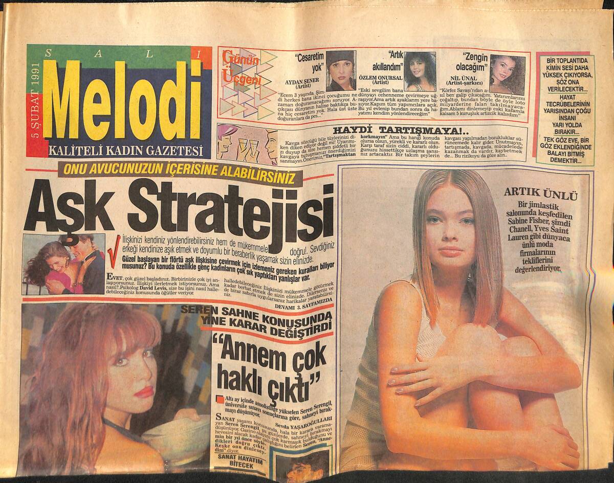 Sabah Gazetesi Melodi Eki 5 Şubat 1991 - Cengiz Kurdoğlu'nun Ağabeyi Cemal Kurdoğlu Yakında İlk Kasetinin Çalışmalarına Başlayacak GZ138112 - 1