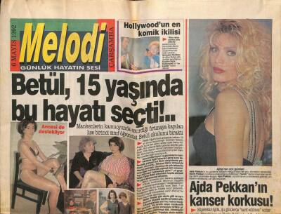 Sabah Gazetesi Melodi Eki 6 Mayıs 1992 - Ajda Pekkanın Kanser Korkusu ! GZ82853 - 1