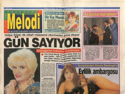 Sabah Gazetesi Melodi Eki 6 Ocak 1992 - Hülya Sözer Gün Sayıyor GZ75376 - 1