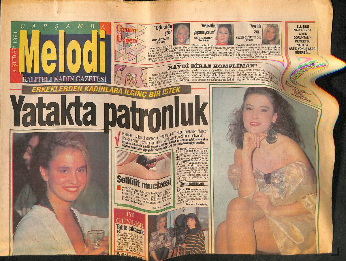 Sabah Gazetesi Melodi Eki 6 Şubat 1991 - Olmadı Kayahan ! - Stephanie Yine Aşık GZ138113 - 1