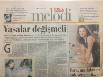 Sabah Gazetesi Melodi Eki 7 Ekim 1997 - Türk Medeni Kanun Değişmeli GZ38520 - 1