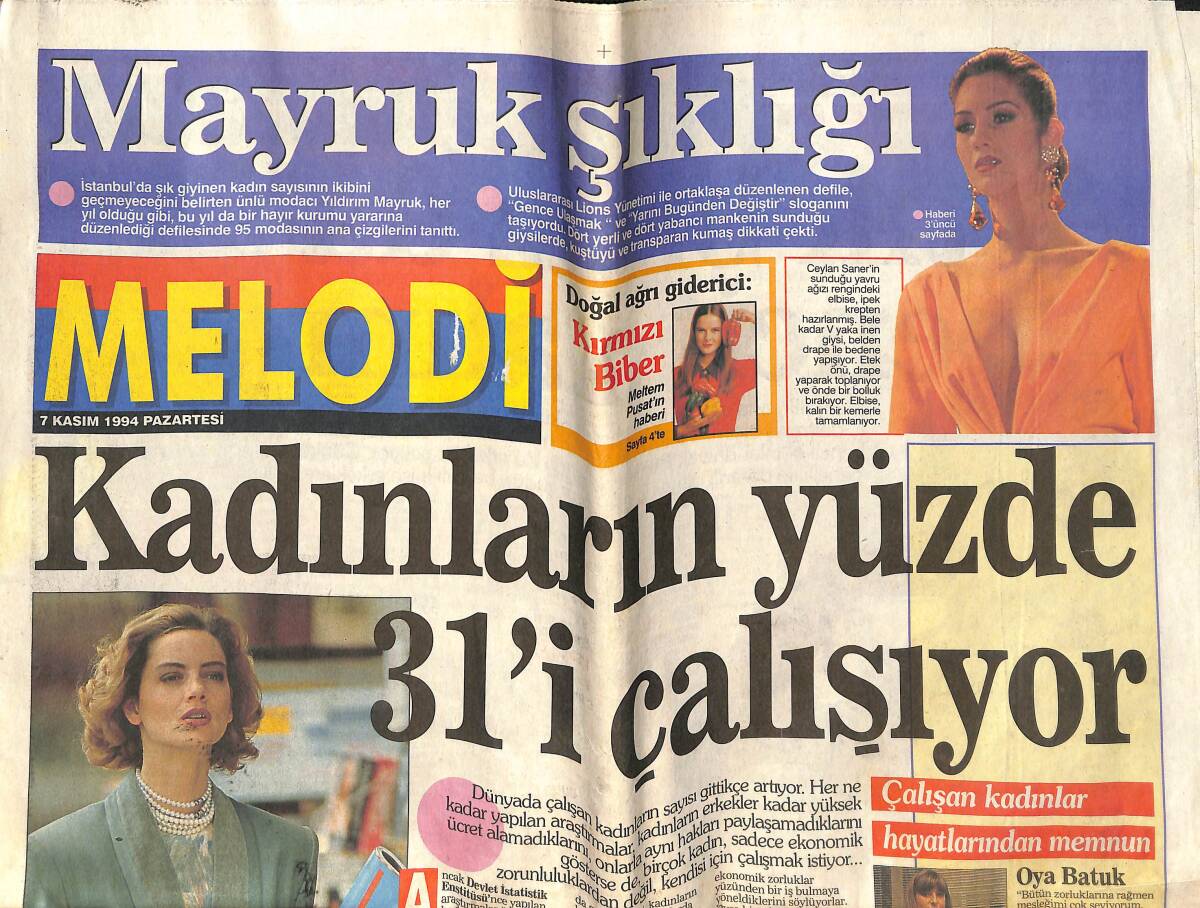 Sabah Gazetesi Melodi Eki 7 Kasım 1994 - Müjdat Gezen Show Başlıyor! - Doğunun Doğrusu GZ142594 - 1