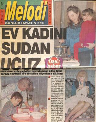 Sabah Gazetesi Melodi Eki 7 Mart 1992 - Ev Kadını Sudan Ucuz GZ75292 - 1