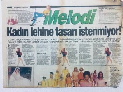 Sabah Gazetesi Melodi Eki 7 Mart 1996 - Kadın Lehine Tasarı İstenmiyor! GZ42574 - 1