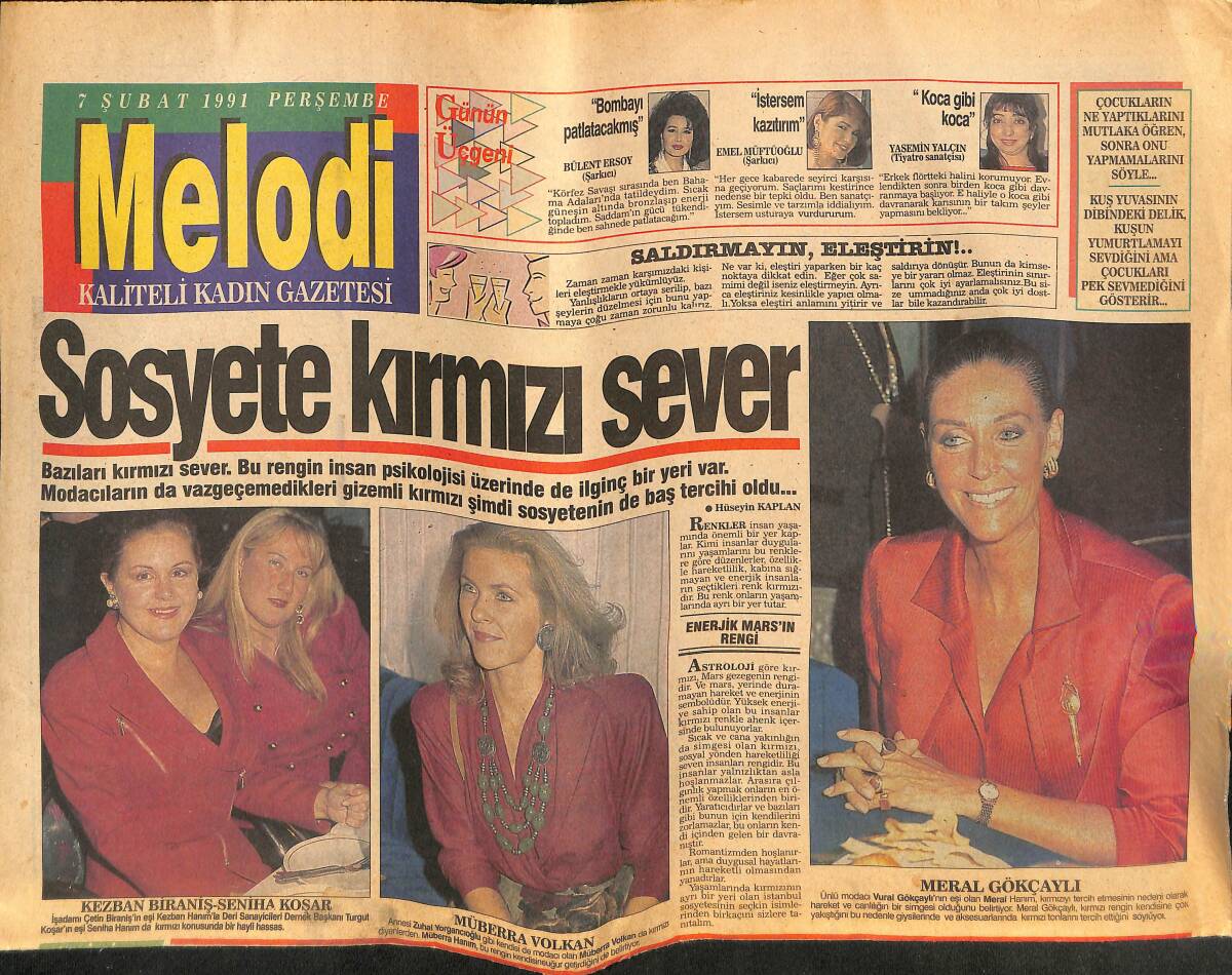 Sabah Gazetesi Melodi Eki 7 Şubat 1991 - Barbra Yine Aşık - Neslihan '' Benim Şansımı İbo Döndürdü '' GZ138111 - 1