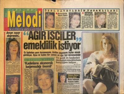 Sabah Gazetesi Melodi Eki 8 Kasım 1989 - Nil Ünal Sahne Benim İçin Müthiş Bir Olaydı GZ118891 - 1