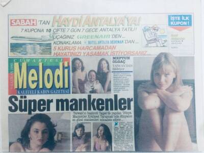 Sabah Gazetesi Melodi Eki 9 Haziran 1990 - Süper Mankenler GZ40533 - 1