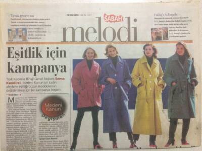 Sabah Gazetesi Melodi Eki 9 Kasım 1997 - Eşitlik İçin Kampanya GZ38519 - 1