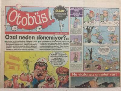 Sabah Gazetesi Otobüs Eki 18 Mart 1987 - Özal Neden Dönemiyor? GZ34058 - 1