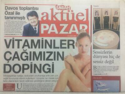 Sabah Gazetesi Pazar Aktüel 25 Ocak 2004 - Vitaminler Çağımızın Dopingi GZ38029 - 1