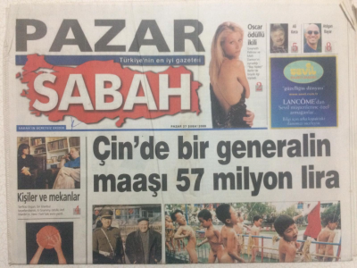 Sabah Gazetesi Pazar Aktüel Eki 27 Şubat 2000 - Çinde Bir Generalin Maaşı 57 Milyon Lira GZ24219 - 1