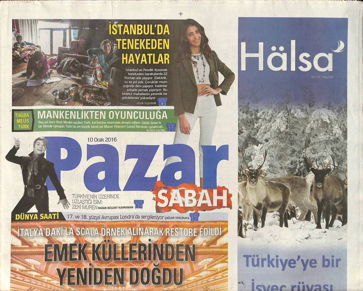 Sabah Gazetesi Pazar Eki 10 Ocak 2016 - Rap'in Kaptanı Ceza: İnsan Ölene Kadar Cahildir - Friends Dizisinin Yıldızı Sahnede GZ154713 - 1